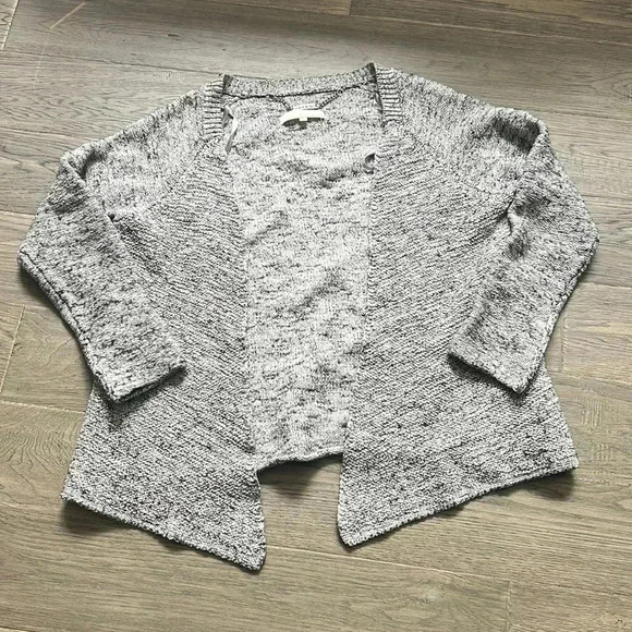 Monk & Lou | Grey cotton and wool blend knit cardigan - Picture 1 of 10